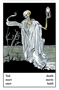 Motiv der Zigeunerkarte „Tod“ Motiv der Zigeunerkarte „Tod“